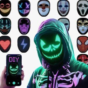 LED Programmable Mask for Halloween / Costume, NIB